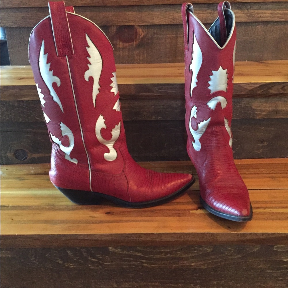 Vintage Red Cowboy Boots